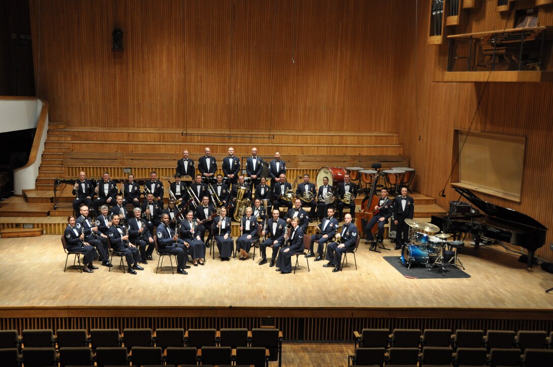 U.S. Air Forces in Europe Concert Band performs at Chopin Musical University, Warsaw Poland.  During this tour the USAFE Band had the privilege of performing for the president of Poland for a Polish Independence Day Ceremony.