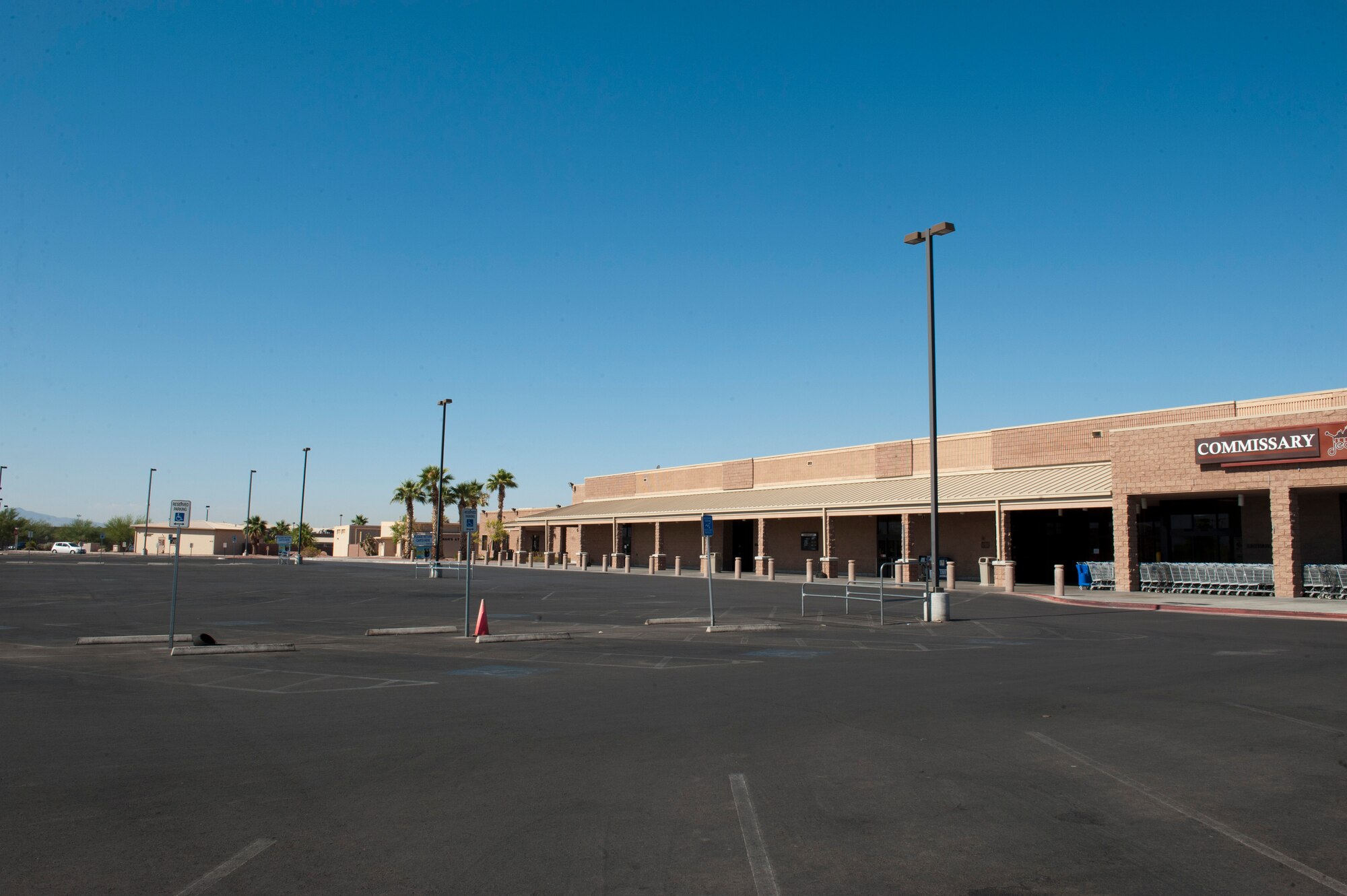 The Nellis Air Force Base Commissary is closed July 8, 2013 due to civilian employee furloughs. The Defense Commissary Agency follows Department of Defense protocols related to the automatic federal government budget reductions, known as sequestration, which began March 1. The commissary will be closed every Monday between July 8 and Sept. 30. (U.S. Air Force Photo by Lawrence Crespo)