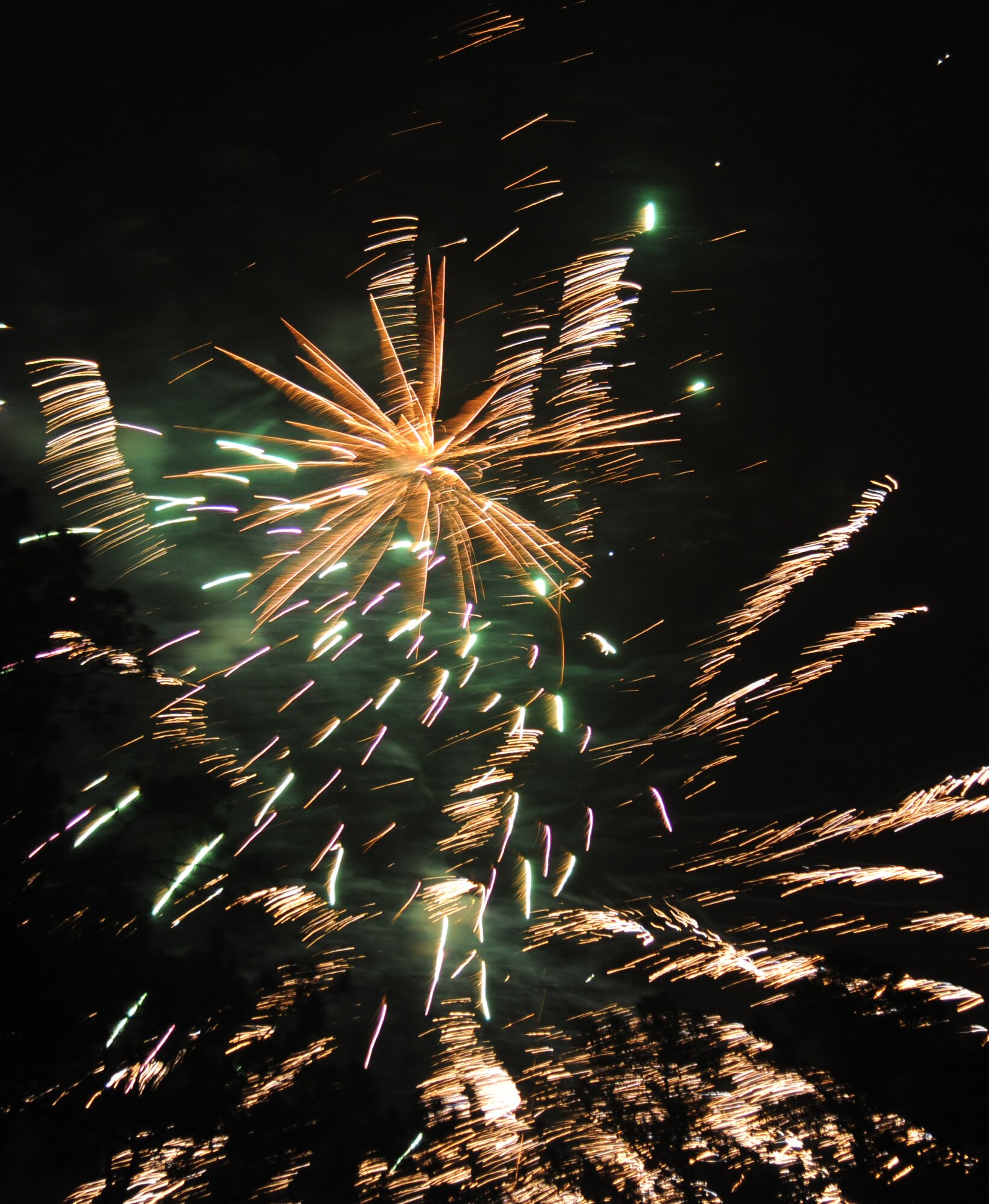 Fireworks concluded the evening of Keesler’s 4th of July Beach Bash, July 4, 2013, on the Biloxi Beach.  The event, held in honor of our nation’s Independence Day, included food, games, music, contests and fireworks.  (U.S. Air Force photo by Kemberly Groue)