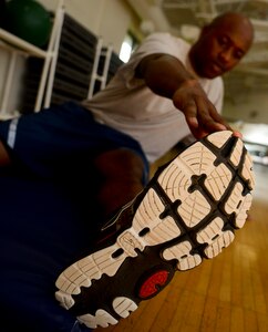 Preparing for a workout routine is critical to achieve results and prevent injury. Service members at Joint Base Lanlgey-Eustis can utilize services at McClellan Fitness Center at Fort Eustis, Va., or the Health and Wellness Center at Langley Air Force Base, Va. (U.S. Air Force Photo by Airman 1st Class Austin Harvill/Released)