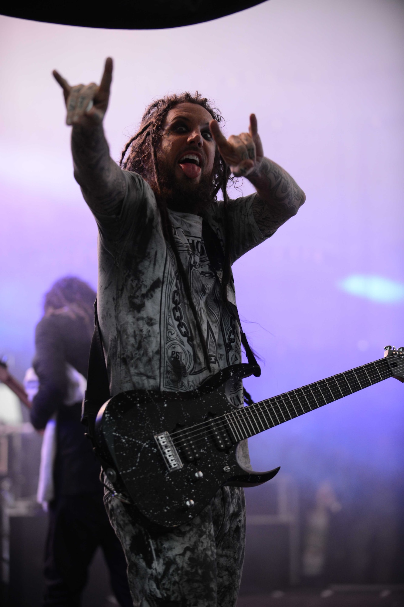 SPANGDAHLEM AIR BASE, Germany – Brian Welch entertains the audience during a performance July 3, 2013 Korn released their first demo music in 1993 and went on to win two Grammy awards. (U.S. Air Force photo by Airman 1st Class Kyle Gese/Released)