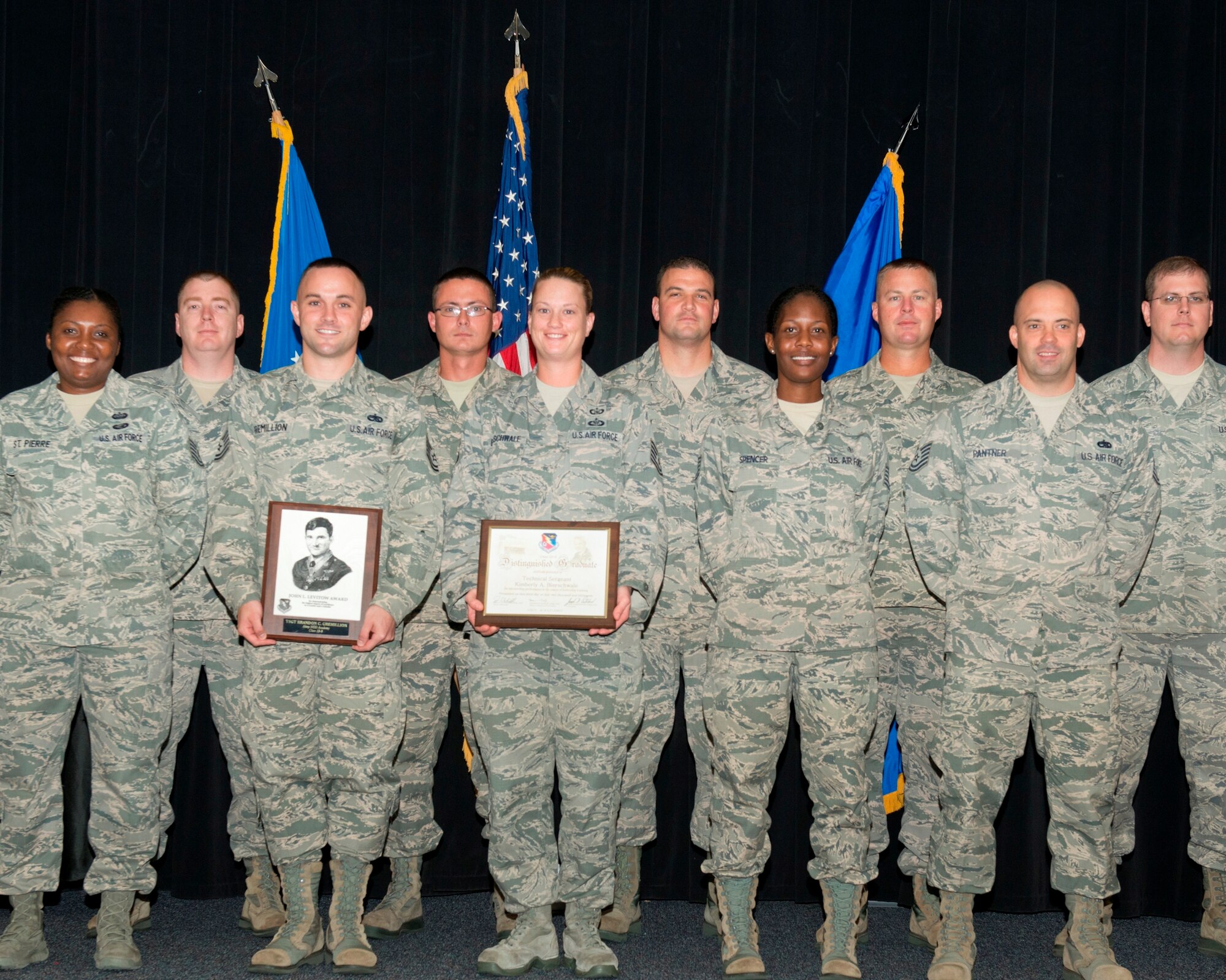 TwelveTeam Tyndall technical sergeants graduated from the Airey Non-commissioned Officer Academy during a ceremony July 3. (U.S. Air Force photo by Lisa Norman)

