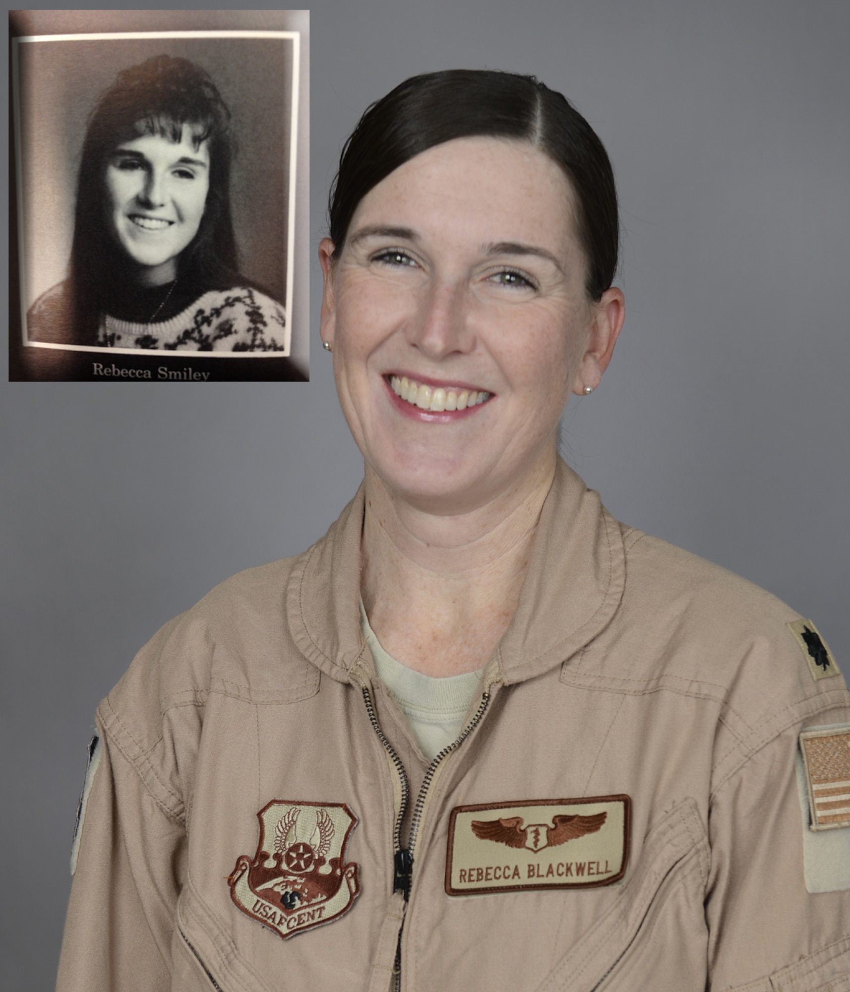 After graduating from Shawnee Mission West High School, Overland Park, Kan., Rebecca Smiley, now Blackwell, enlisted in the military and is now an Air Force flight surgeon and pediatrician.  On her current deployment to an undisclosed location in Southwest Asia, she reunited with a classmate and fellow graduate, Heather Shuey, now a veterinarian in the U.S. Army Reserves.   Although not close during their high school years, their military service gave them common ground and has formed the basis of a friendship 23 years later.  (U.S. Air Force photo by Master Sgt. Chris Campbell)