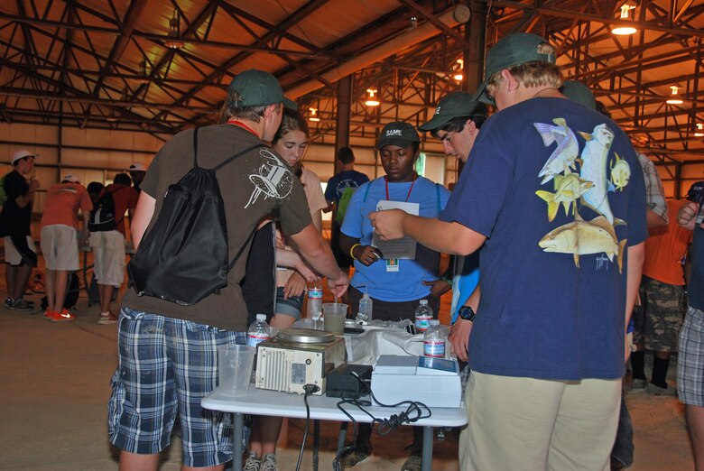 Students conduct soil experiments during the Society of American Military Engineer (SAME) Army Engineering and Construction Camp held in Vicksburg June 16-22.  The experiments were conducted at the U.S. Army Engineer Research and Development Center (ERDC) in support of the camp, hosted by the U.S. Army Corps of Engineers (USACE) Vicksburg District.