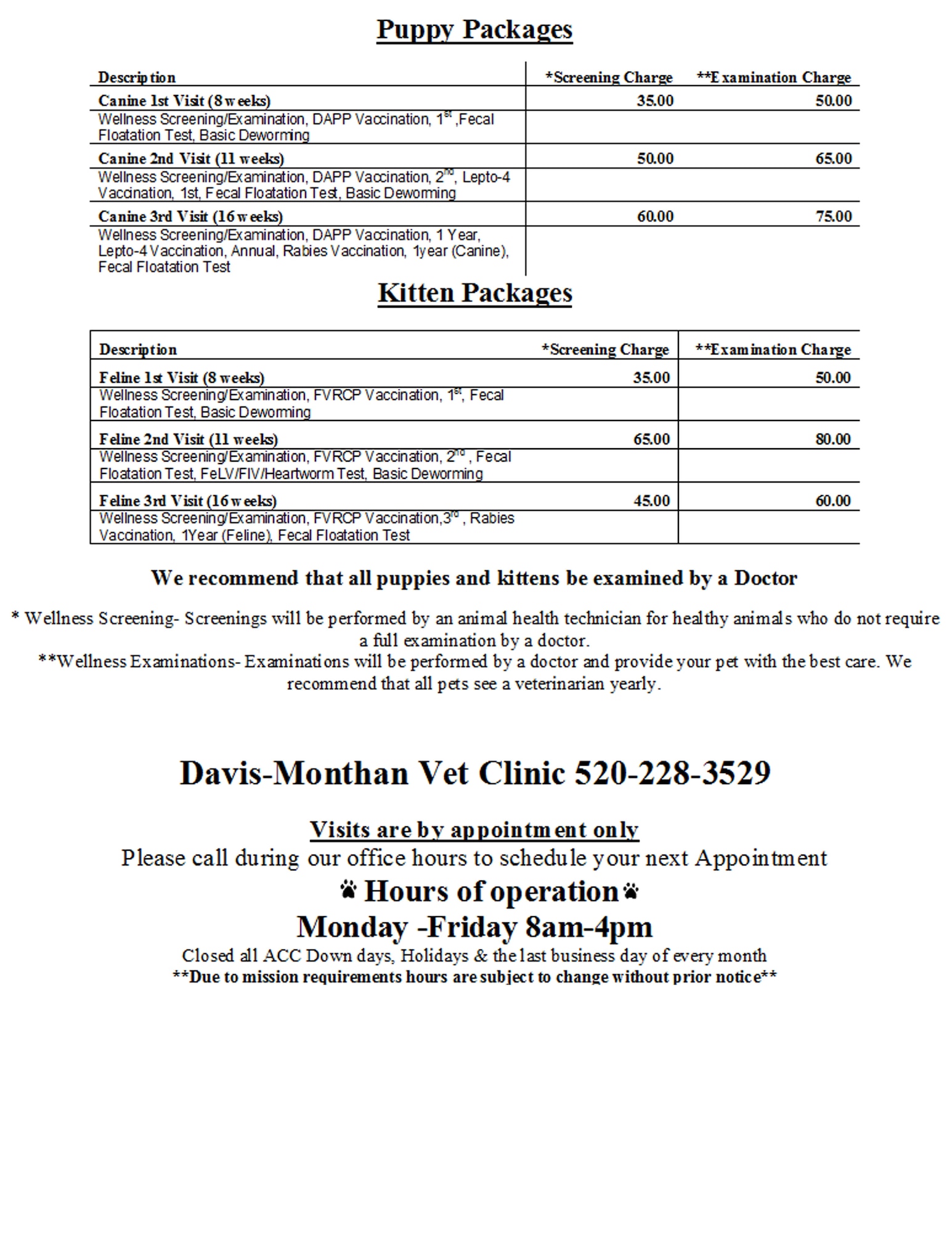 Vet clinic prices clearance