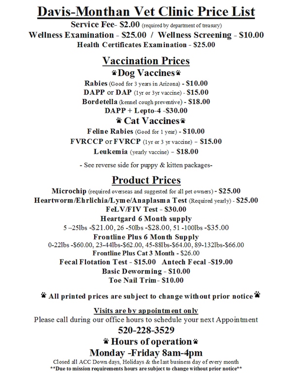 DM's Vet Clinic not just for military working dogs > DavisMonthan Air