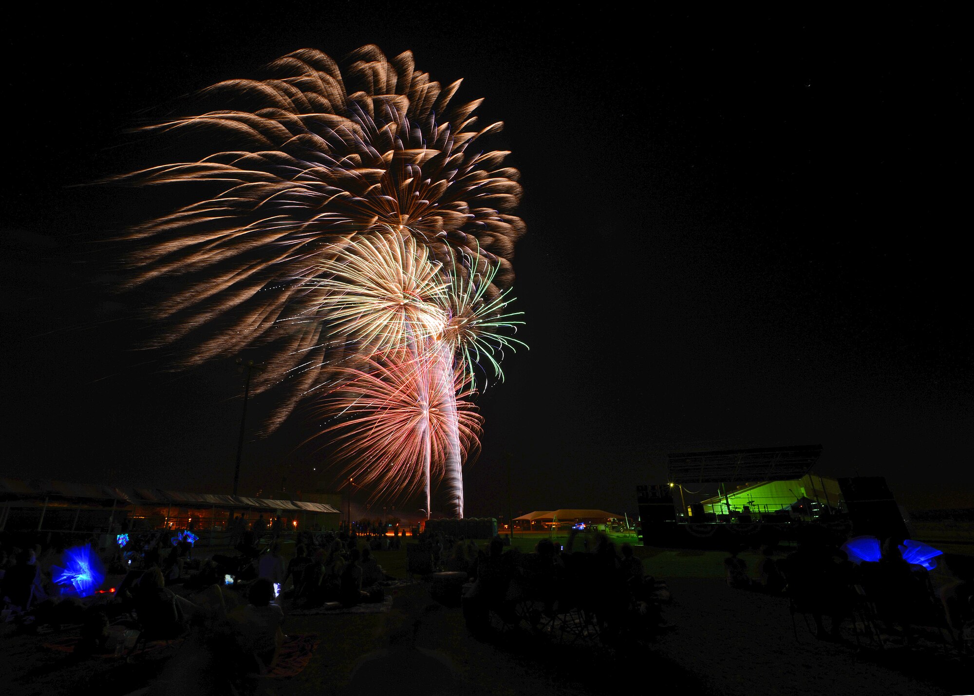 The fireworks extravaganza, which was accompanied by patriotic music, culminated the 2013 Freedom Fest at Edwards July 4. (U.S. Air Force photo by Jet Fabara)
