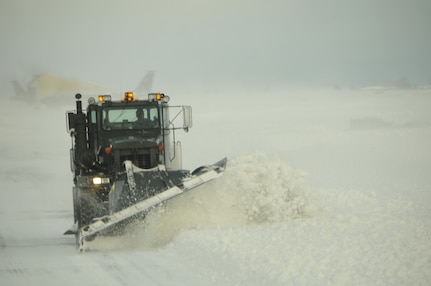 Graders from the 141st Air Refueling Wing of the Washington Air National Guard have been used as snow removal vehicles to clear roads in the Spokane community since Dec. 30.