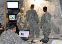 The 1st Squadron, 13th Cavalry Regiment established a tactical operations center to manage all its support operations. Historically known as the “Warhorse Squadron,” the Fort Bliss-based unit volunteered to execute the Defense Support to Civilian Law Enforcement Agencies mission coordinated by Joint Task Force North, the U.S. Northern Command unit tasked to provide military support to the nation’s federal law enforcement agencies. 

