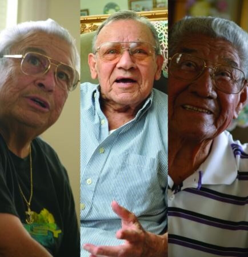 Rudy Villareal, Henry Torres, and Oscar Valenzuela, residents of Barstow, Calif., and former Marines, discuss what life was like when they served in the Marine Corps in the 1940s and '50s. The three Texas natives have been together for more than 60 years.
