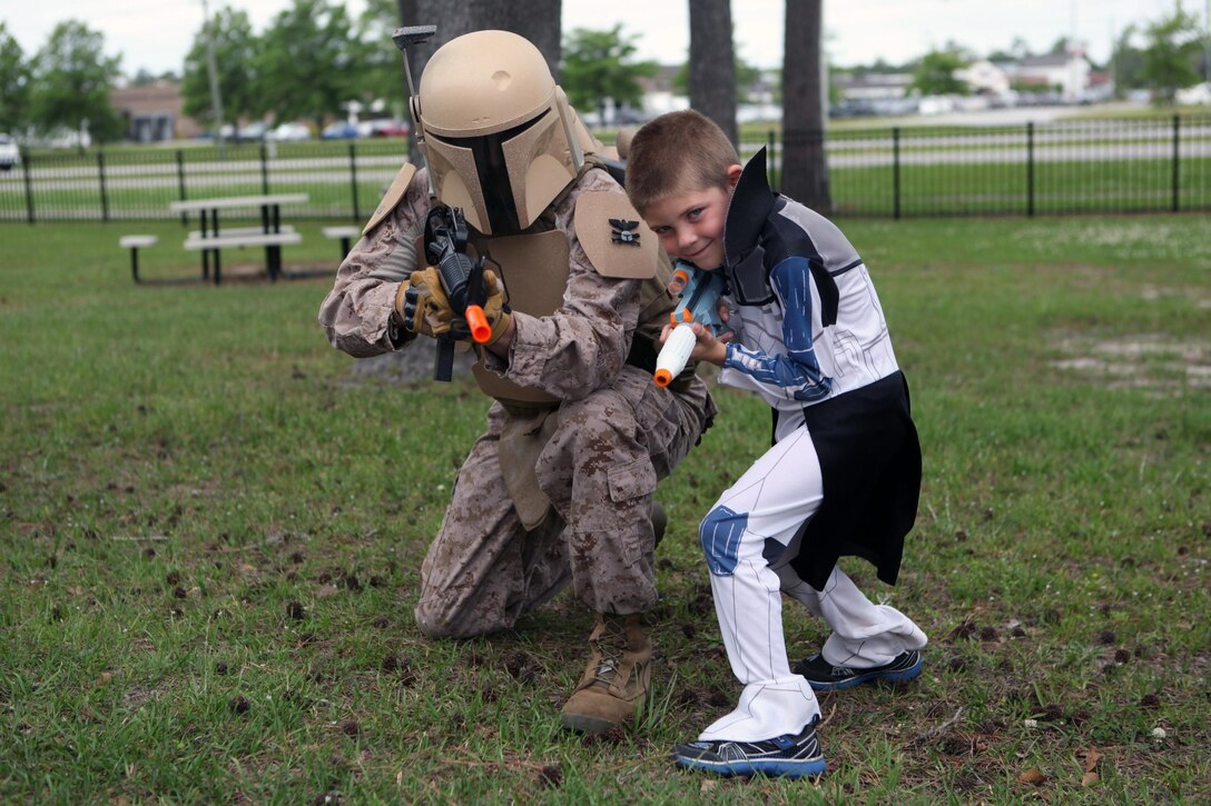 Installation residents and their children dress as their favorite characters during "Star Wars" Day at the Harriotte B. Smith Library aboard Marine Corps Base Camp Lejeune, May 4.