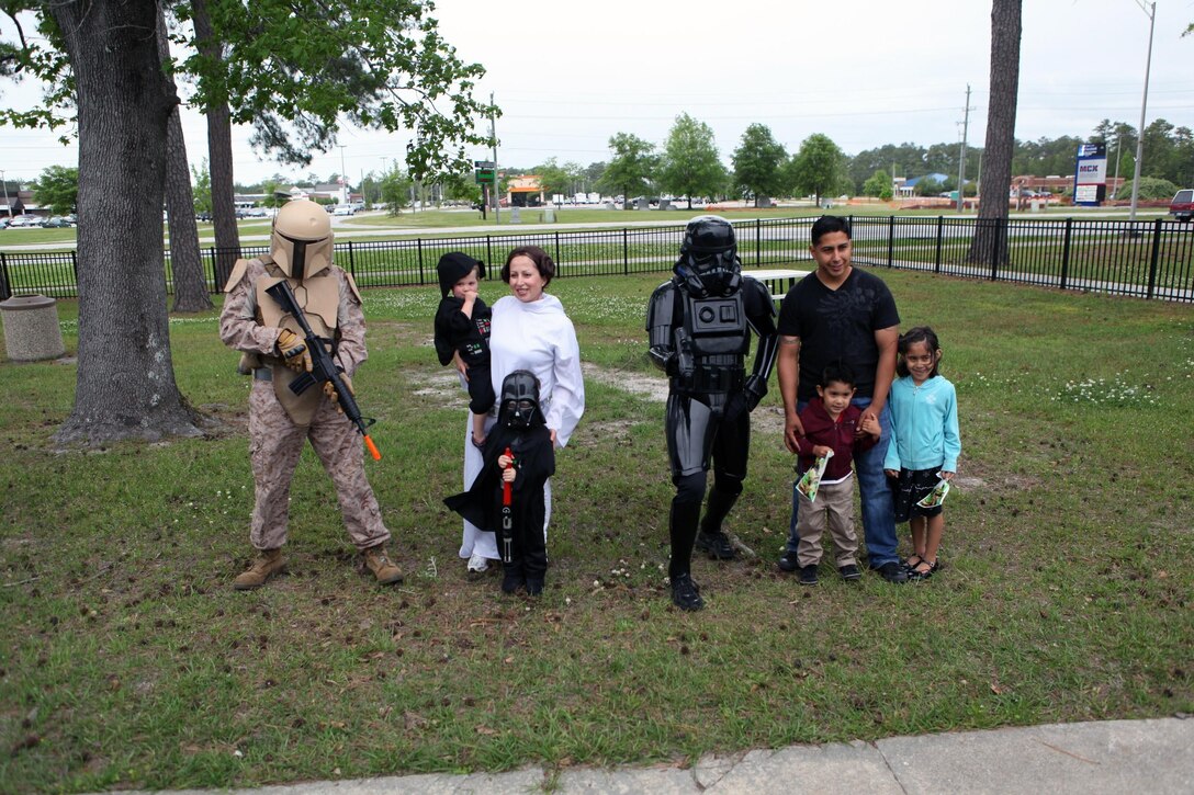 Installation residents and their children dress as their favorite characters during "Star Wars" Day at the Harriotte B. Smith Library aboard Marine Corps Base Camp Lejeune, May 4.