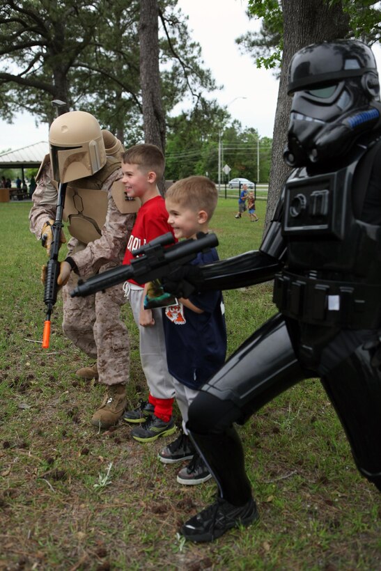 Installation residents and their children dress as their favorite characters during "Star Wars" Day at the Harriotte B. Smith Library aboard Marine Corps Base Camp Lejeune, May 4.