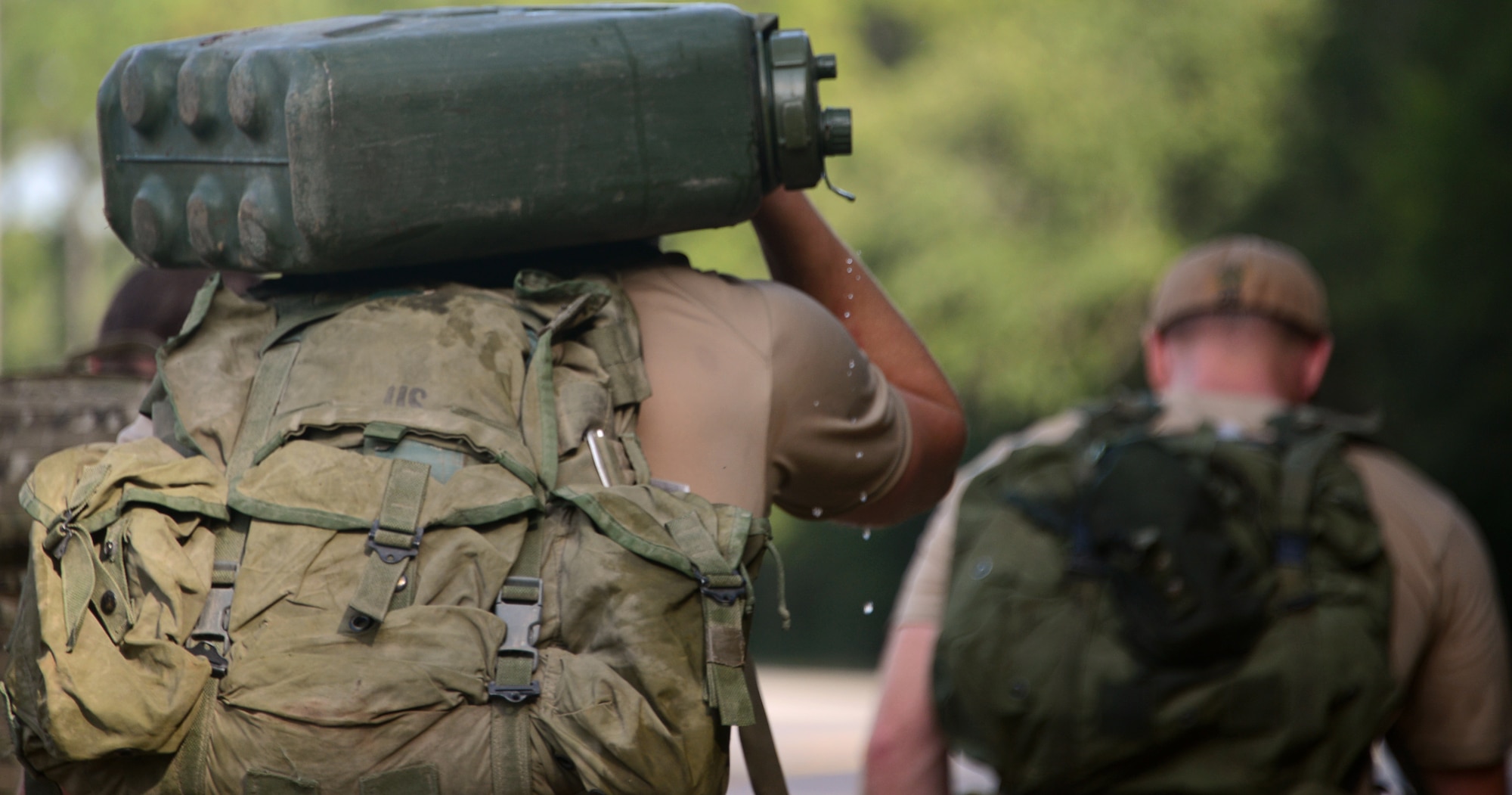 Members of the 23rd Special Tactics Squadron participate in a ruck march as part of a Monster Mash at Hurlburt Field, Fla., June 28, 2013.  (U.S. Air Force photo by Capt. Belena S. Marquez/Released)