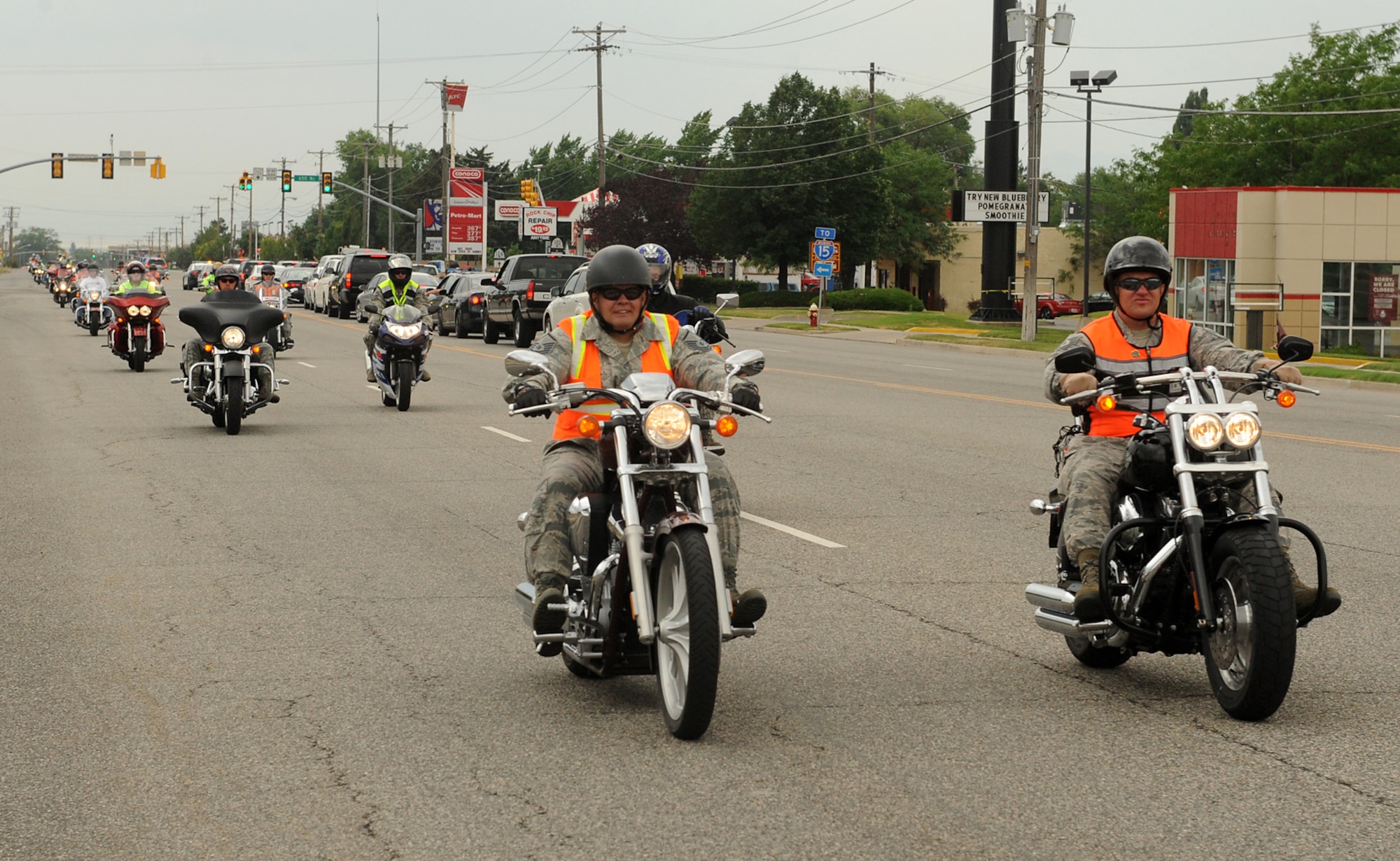 About 200 on- and off-base motorcycle riders participated  in the fourth annual ‘See Me, Save Me’ campaign ride at Hill Air Force Base, Utah, July 11. Riders departed the base and traveled a circular route through local communities. (U.S. Air Force photo by Alex R. Lloyd/Released)
