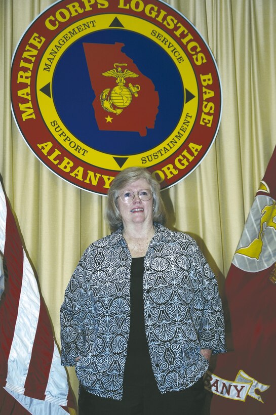 Janice Holt, financial technician, Civilian Payroll Liaison Office, Office of the Comptroller, Marine Corps Logistics Base Albany, retires June 26 during a ceremony held in the Carson Conference Room, here.