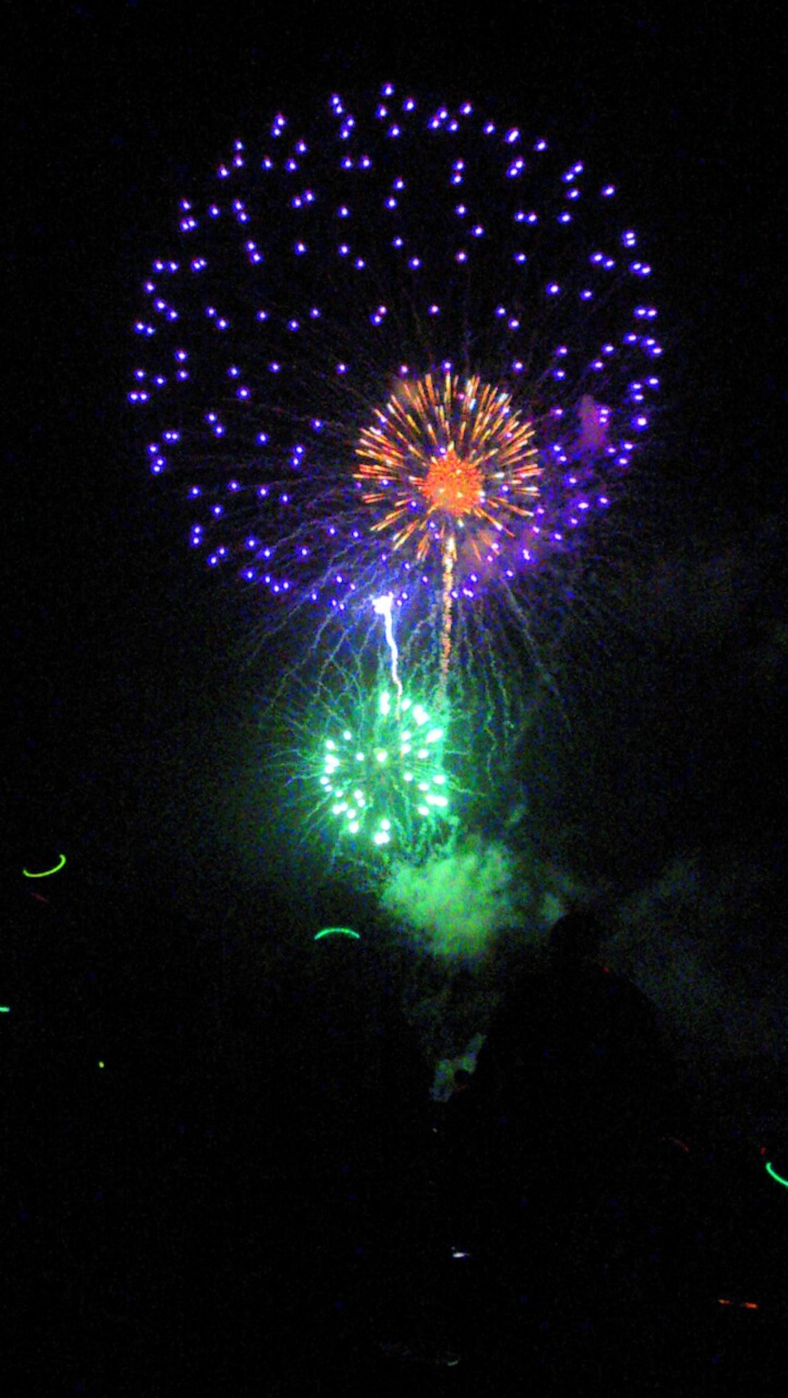 Fireworks light up the sky as a crowd of over 5000 people gathered to watch at the Fireworks on the Water event July 4 at the Stennis Lock and Dam. The fireworks show lasted 18 minutes and went a long with a selection of popular and patriotic songs. (U.S. Air Force Photo/ Technical Sgt. Bryan Franks)