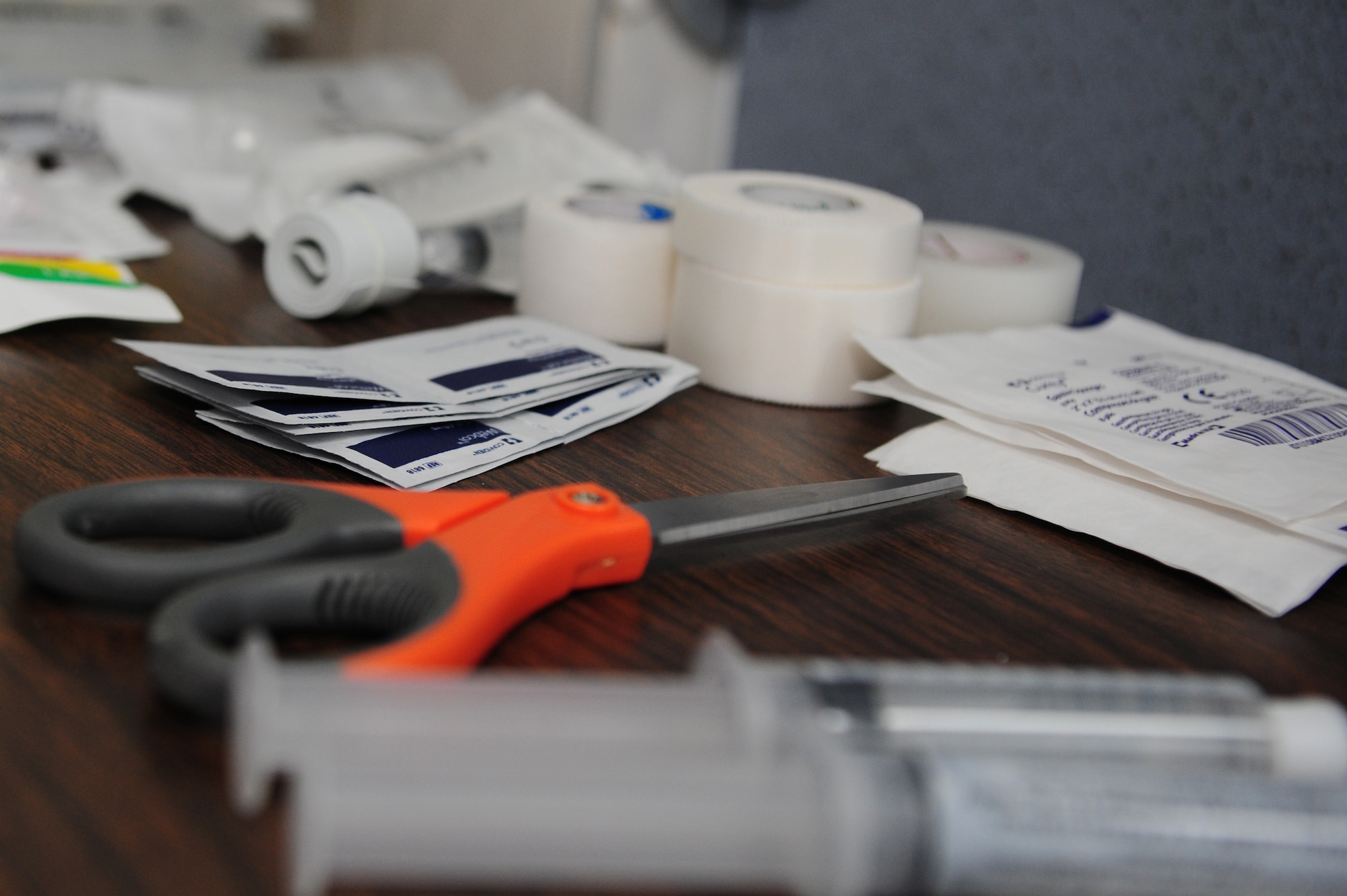 Medical instruments are ready for use at the hospital, July 9, 2013, Landstuhl Regional Medical Center, Germany. An active duty Air Force crew made history while flying specialized medical teams and their patient requiring medical equipment never before used on board a Transatlantic mission. (U.S. Air Force photo/Senior Airman Hailey Haux)