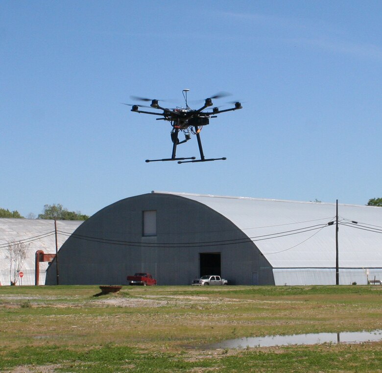 The hexacopter is tested at ERDC. 