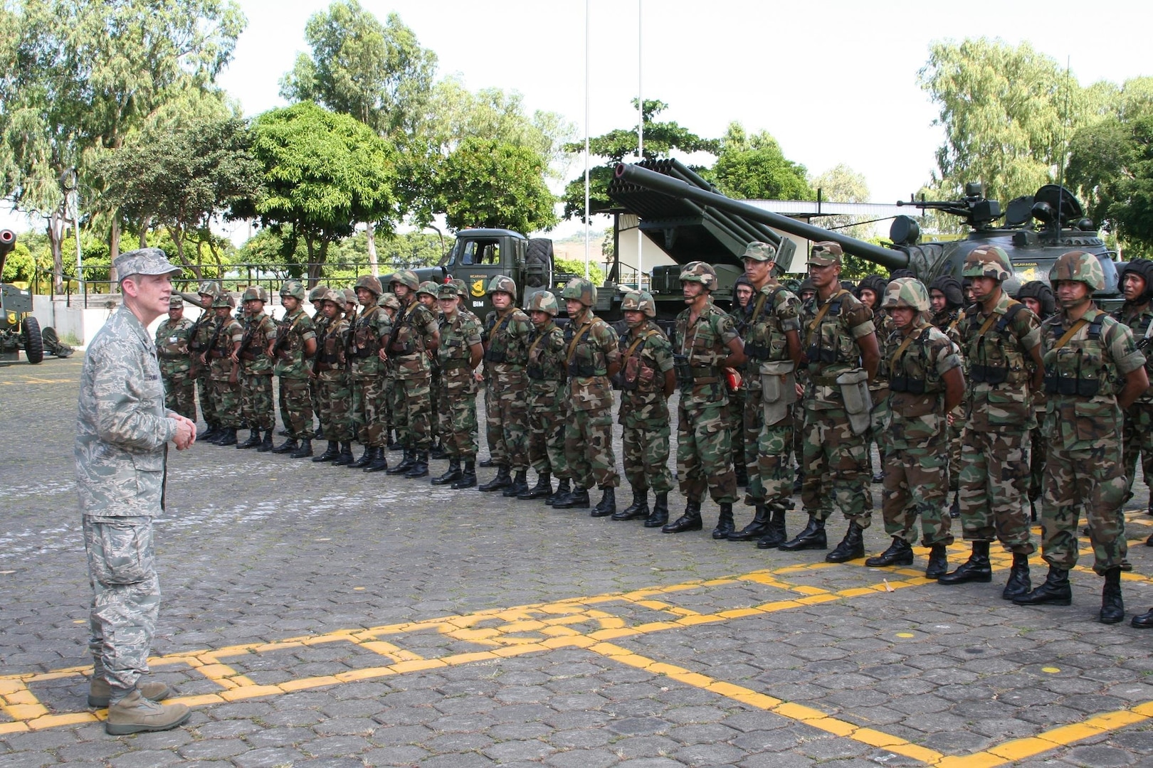 Key officers of the Wisconsin National Guard pay a goodwill visit to Nicaragua, hosted by Nicaragua's Ejercito (defense force). Wisconsin has a longstanding sister-state relationship with Nicaragua, and the Wisconsin National Guard is paired with the Nicaraguan Ejercito in the National Guard State Partnership Program.