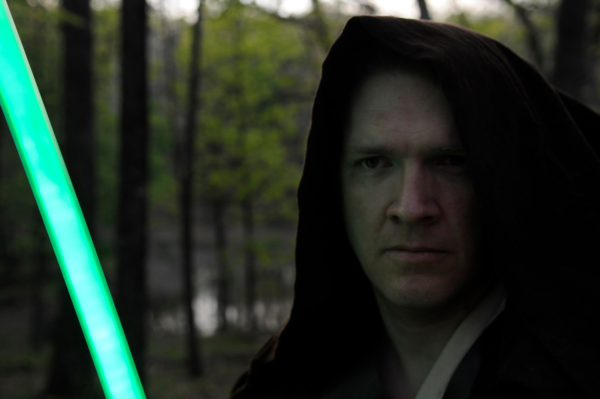 Master Sgt. Kenneth Hampton, 509th Medical Group NCO-in-charge of education and training, crafts custom light sabers in his spare time, May 7, 2013. He was inspired to create lightsabers after watching “Star Wars” for the first time when he was 7 years old. (U.S. Air Force photo by Staff Sgt. Alexandra M. Boutte/Released)