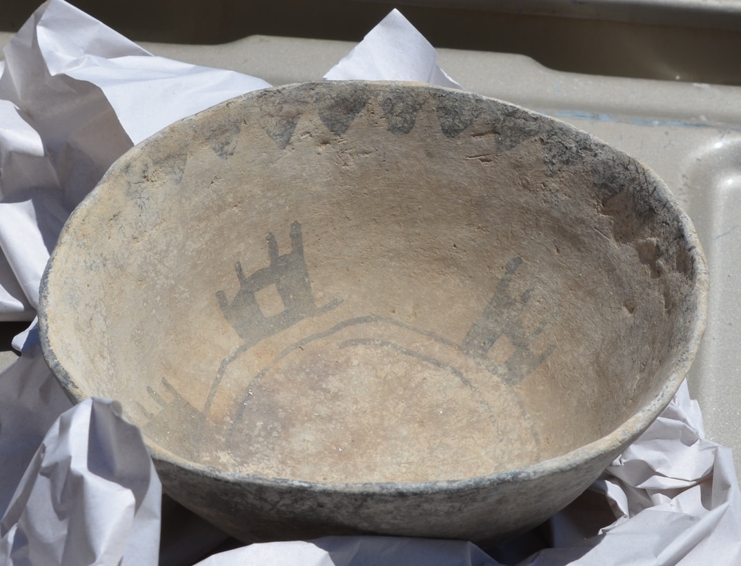 GALLUP, N.M., -- One of the complete bowls that was returned to the Navajo Nation in the Corps' repatriation of 425 artifacts July 9, 2013. 