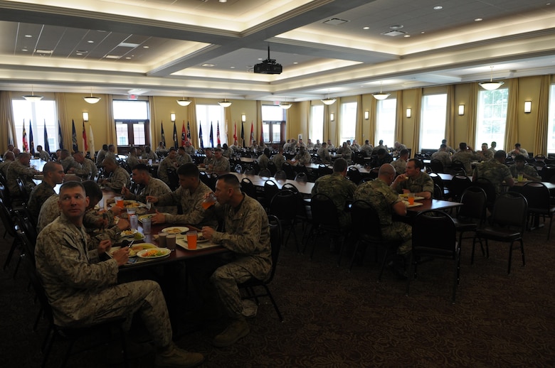 The Hanson Room, the dining room for the new chow hall in Lopez Hall, seats 66 more diners than the now-defunct dining room at O’Bannon Hall, which it replaced on July 15, 2013. 