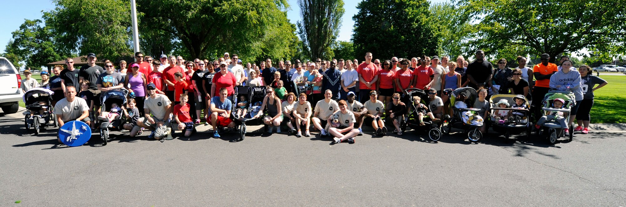 Team Fairchild came out to honor the crew of Shell 77 and support their families at Fairchild Air Force Base, Wash., July 13, 2013. Tanker bases across the nation participated in the Shell 77 memorial 5K run honoring the crew of Shell 77. (U.S. Air Force photos by Airman 1st Class Ryan Zeski/Released)