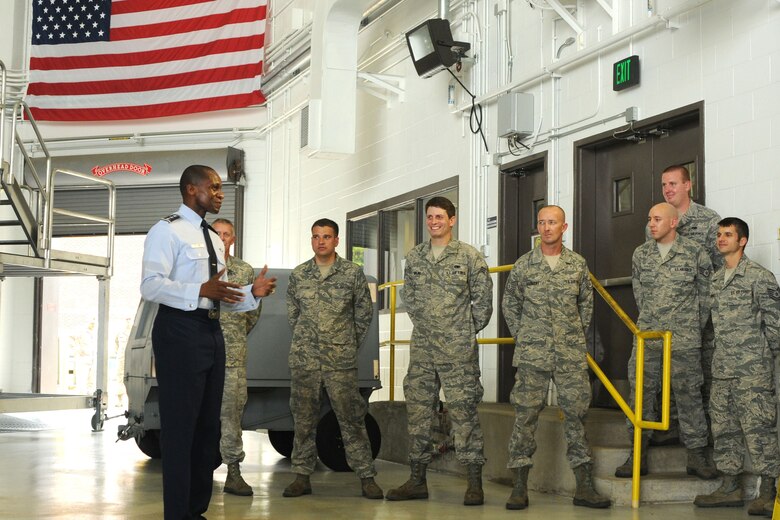 Lt Gen Darren McDew, Commander of the 18th Air Force arrived at The 117th Air Refueling Wing, Birmingham, AL on 9 July 2013. Lt Gen McDew spent several hours meeting and talking to Airmen in several shops across the base. This was Lt Gen McDew's first trip to the 117th Air Refuelling Wing.  (U.S. Air National Guard photo  by A1C Wesley A. Jones/Released)