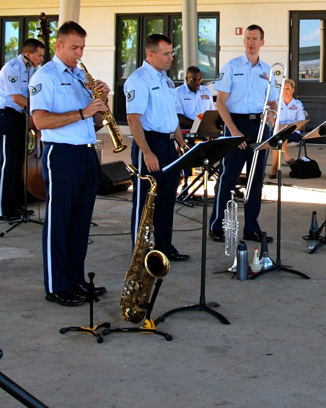 SSgt Hudlow on the soprano sax. 