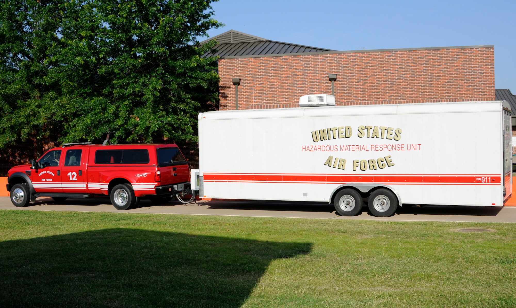 Members of the 188th Fighter Wing participate in a chemical, biological, radiological, nuclear, environmental (CBRNE) exercise at Ebbing Air National Guard base, Fort Smith, Ark.  The exercise was in response to a substance found in an envelope in the mailroom on base. (U.S. Air National Guard photo by Airman 1st Class Cody Martin/188th Fighter Wing Public Affairs)
