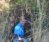 Walla Walla University Community Service Day tree removal on the Mill Creek Levees.  Engineers Without Borders Club member removing unwanted woody vegetation along the Mill Creek Levees.