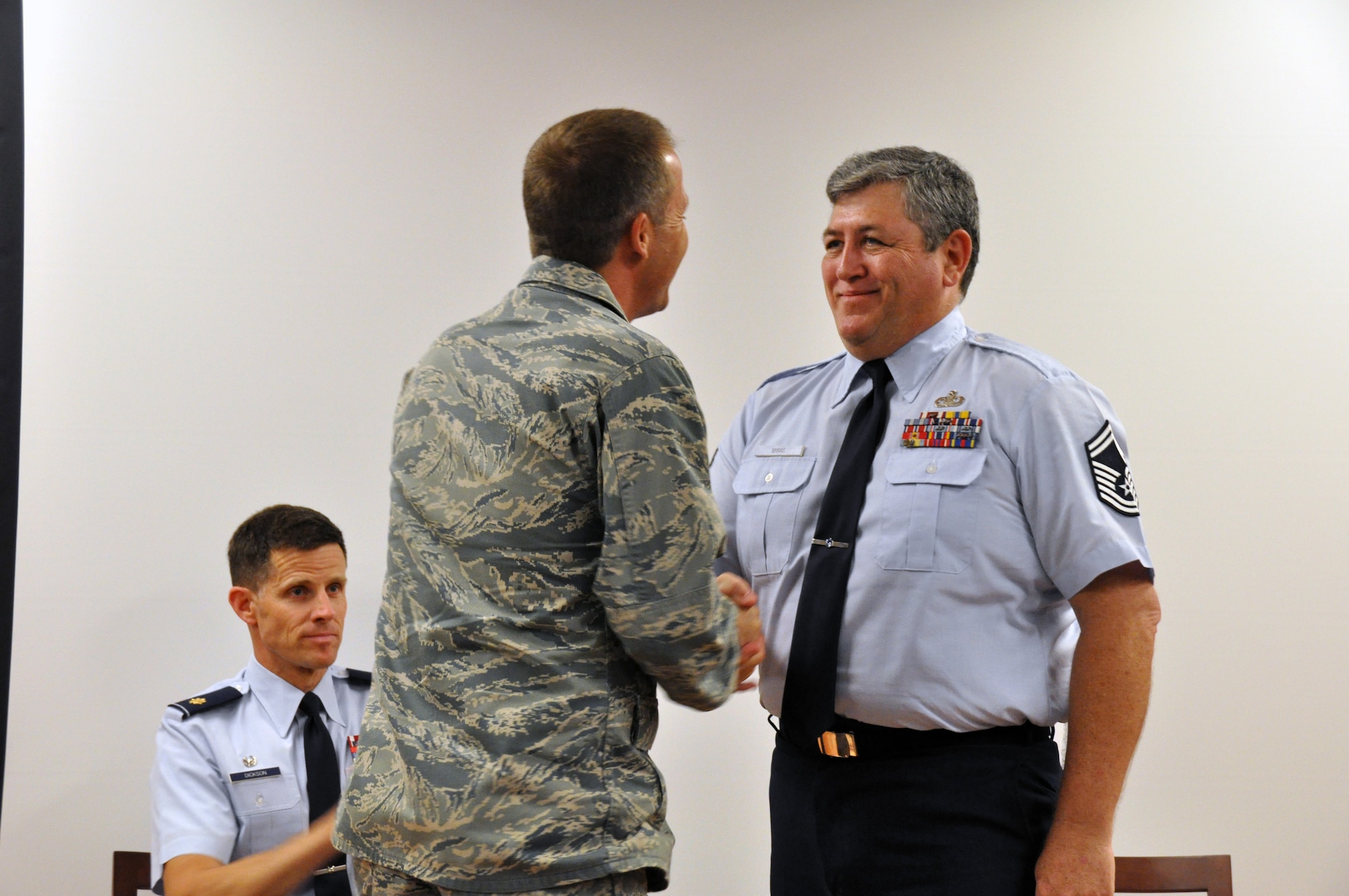 TRAVIS AIR FORCE BASE, Calif. -- Senior Master Sgt. Peter V. Briggs has a retirement ceremony July 14, 2013 at Travis Air Force Base, Calif.  (U.S. Air Force photo / Senior Airman Amelia Leonard)