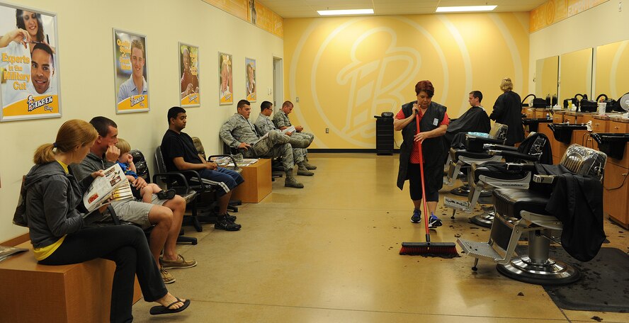 The Minot Air Force Base Barber Shop has been in business for more than thirty years, offering Airmen a cost effective means of keeping themselves well groomed and up to Air Force standards. The shop is open Monday through Friday from 10 a.m. to 6 p.m. Grooming standards are an important part of ensuring that military members promote a positive and professional image of the Air Force to the rest of the military and civilian community. (U.S. Air Force photos/ Airman 1st Class Stephanie Ashley)