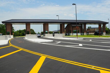 The LaSalle Avenue Gate is scheduled to reopen at 11 a.m., July 19, at Langley Air Force, Va. The temporary visitor’s center currently located at the West Gate will remain open through the duty day, July 19.   (U.S. Air Force photo by Airman 1st Class Victoria H. Taylor/ Released)