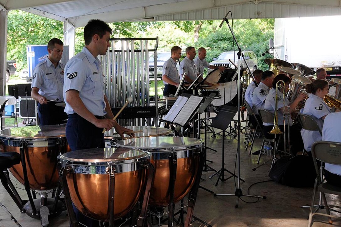 The percussion section hard at work.

Photo courtesy of TSgt Todd Pendleton, 182nd AW Public Affairs