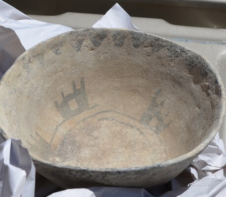 GALLUP, N.M.-- One of the complete bowls that was returned to the Navajo Nation in the Corps' repatriation of 425 artifacts, July 9, 2013.