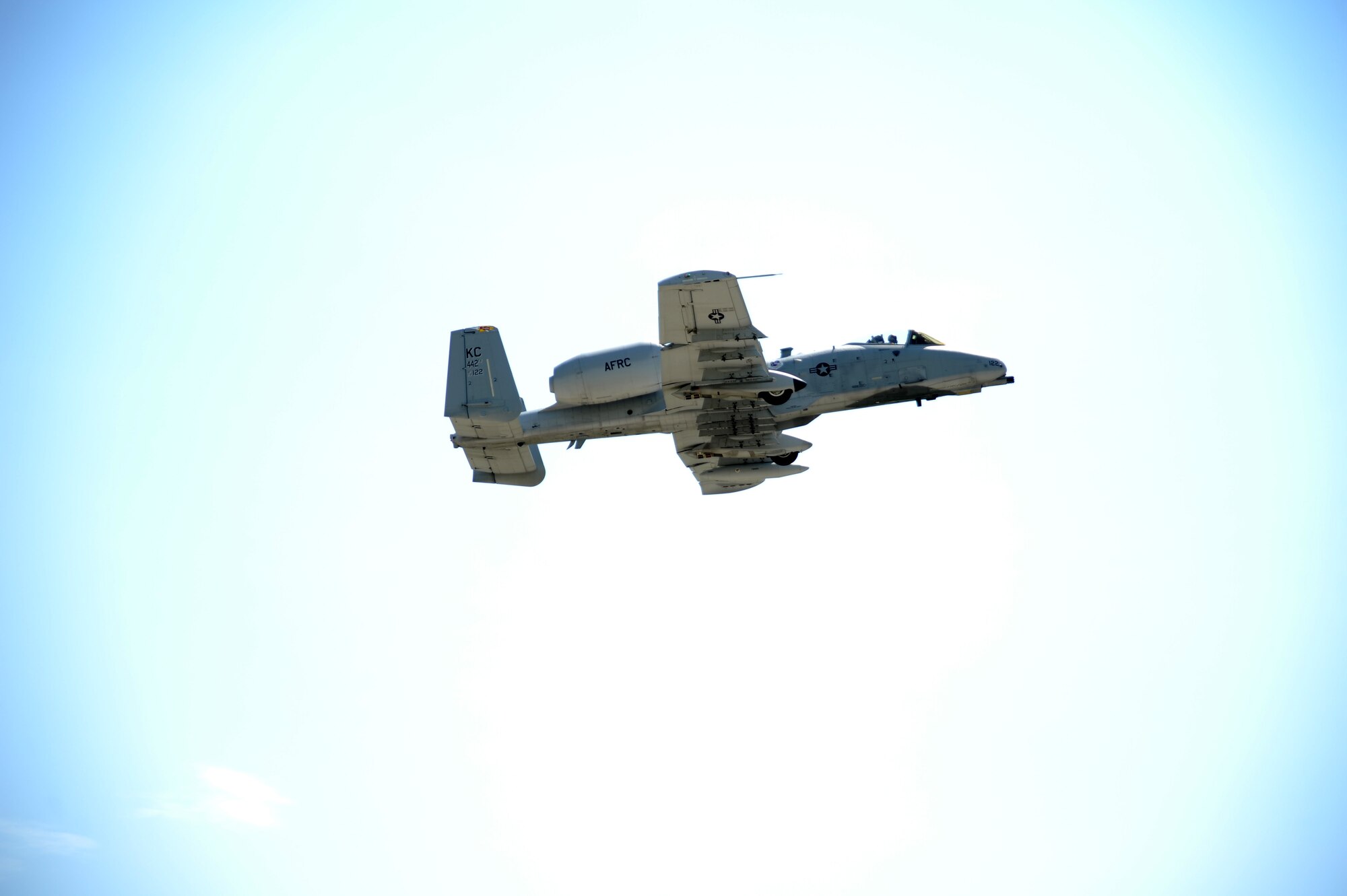 An A-10 Thunderbolt from the 442nd Fighter Wing takes off of the runway during a training sortie at Whiteman Air Force Base, Mo., July 9, 2013. The A-10 Thunderbolt IIs are the first Air Force aircraft specially designed for close air support of ground forces. They are simple, effective and survivable twin-engine jet aircraft that can be used against all ground targets, including tanks and other armored vehicles. (U.S. Air Force photo by Staff Sgt. Nick Wilson/Released)