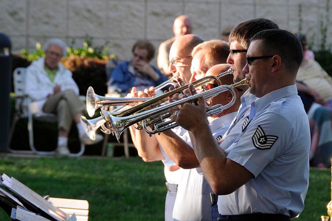 Harmony in Blue trumpet section.

Photo courtesy of TSgt Todd Pendleton, 182nd AW Public Affairs