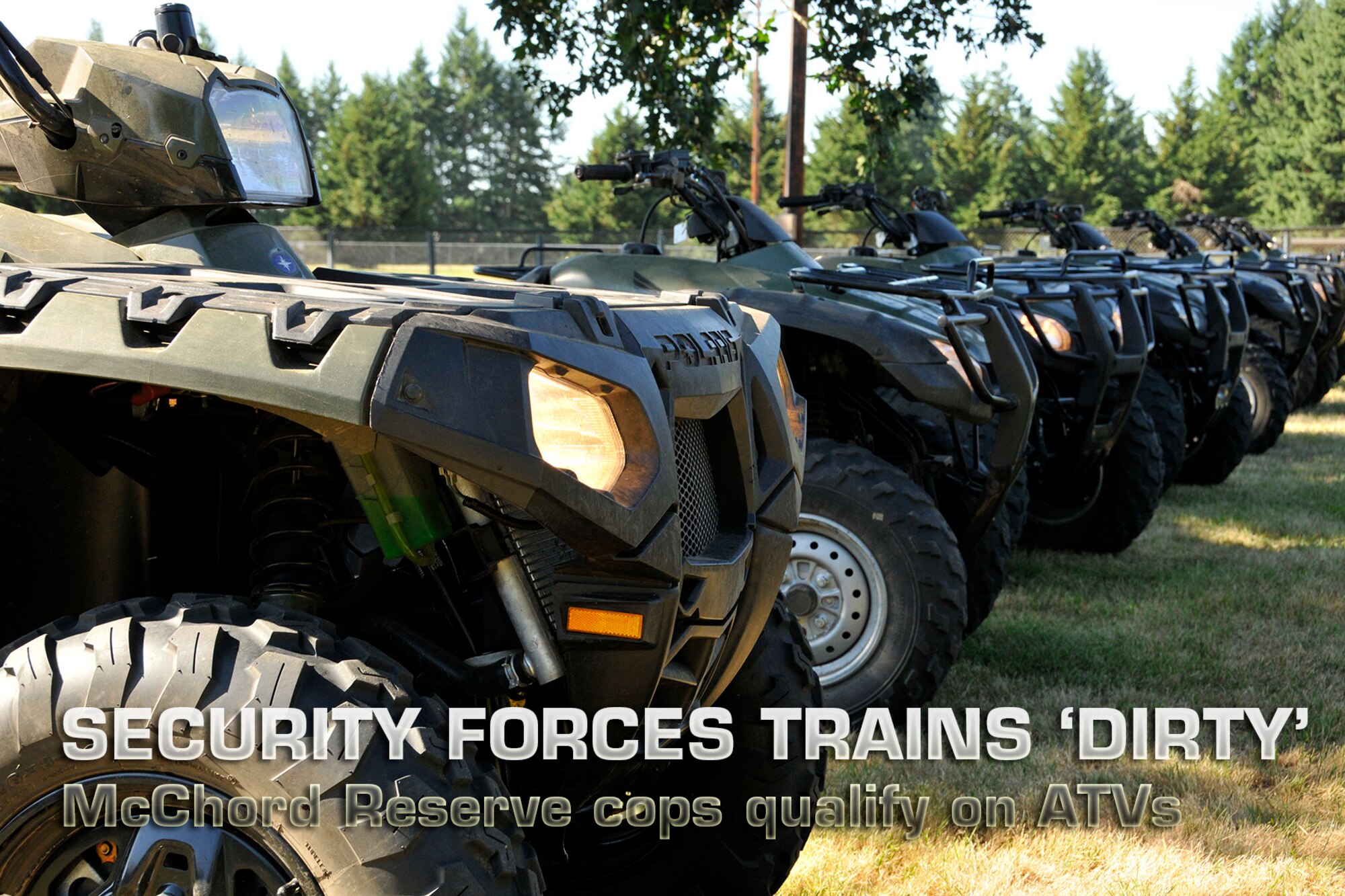 One of the main vehicles a security forces Airman might need when they're deployed in the field is an all-terrain vehicle. For that reason, and because 446th SFS Reservists are deployable, they are required to take the ATV course every two to three years. Some 446th SFS Airmen have utilized those skills here at McChord Field to provide support for other security personnel, and incident response during major events, including air shows and Air Mobility Command Rodeo. (U.S. Air Force photo by Master Sgt. Jake Chappelle)