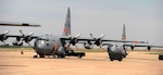 Airmen from California Air National Guard's 146th Airlift Wing, North Carolina Air National Guard's 145th Airlift Wing and Wyoming Air National Guard's 153rd Airlift Wing gather at Dyess Air Force Base, Texas to prepare for wildfire fighting operations, April 18, 2011.  The Airmen maintain and operate the Modular Airborne Firefighting System(MAFFS) housed aboard a C-130 Hercules which is capable of dispensing 3,000 gallons of water or fire retardant in under 5 seconds.  The wildfires have spread across various parts of Texas and have burned more than 1,000 square miles of land. 