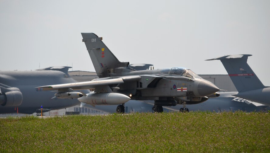 Two Royal Air Force Tornado jet fighters and a RAF L1011 tanker recently visited Westover Air Reserve Base, Chicopee, Mass. These aircraft are among the frequent visitors from allied nations that stop at Westover before going to or coming from overseas destinations. (U.S. Air Force photo/SrA. Kelly Galloway)