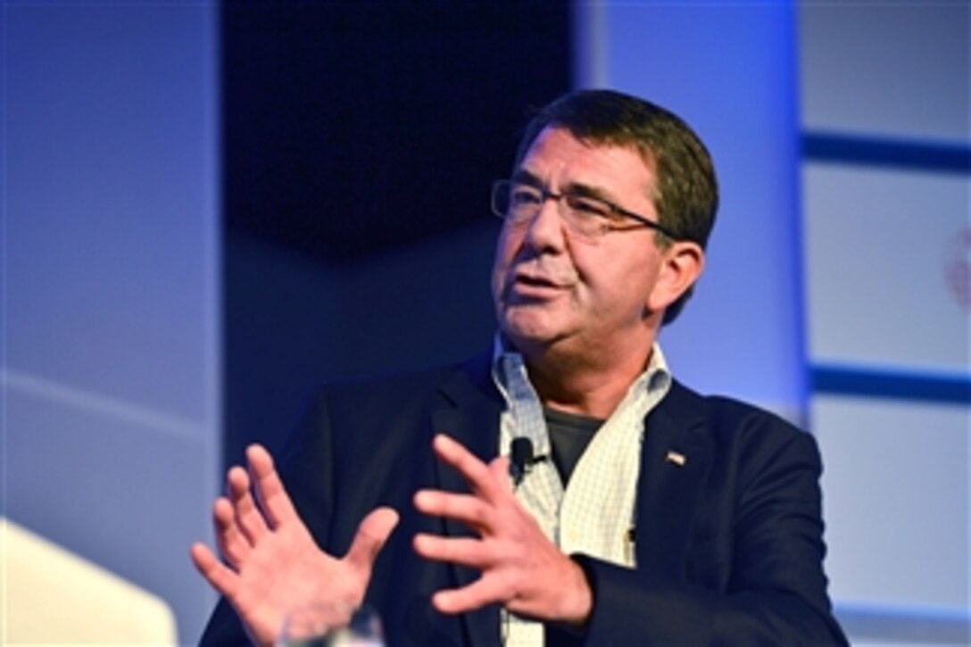 Deputy Secretary of Defense Ashton B. Carter responds to a question during a question and answer period at the annual Aspen Institute Security Forum in Aspen, Colo., on July 18, 2013.  