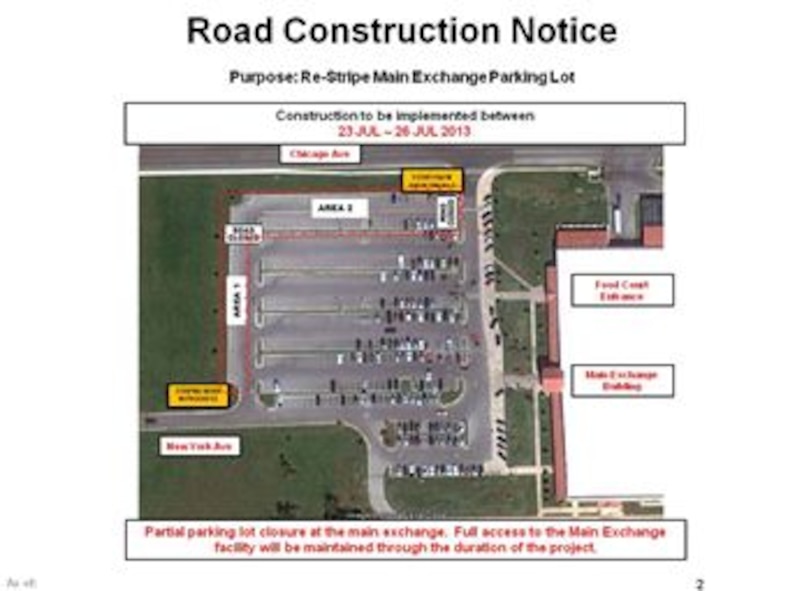 Main Exchange parking lot closed