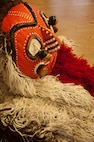 A traditional Korean mask on display at the Jeonju Culture Center in Jeonju Han-ok Village, ROK, was the largest mask Airmen could try on during a two day culture tour, June 11, 2013. The program exchange was sponsored by the Republic of Korea 38th Fighter Group, to foster the efficiency of combined operation capability and to introduce traditional Korean culture to U.S. Air Force members. (U.S. Air Force photo by Senior Airman Jessica Haas/ Released) 