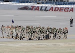 About 190 officer candidates from the Alabama National Guard Training Site at Fort McClellan, Ala., recently participated in a seven-mile march, including two miles around the Talladega Superspeedway.