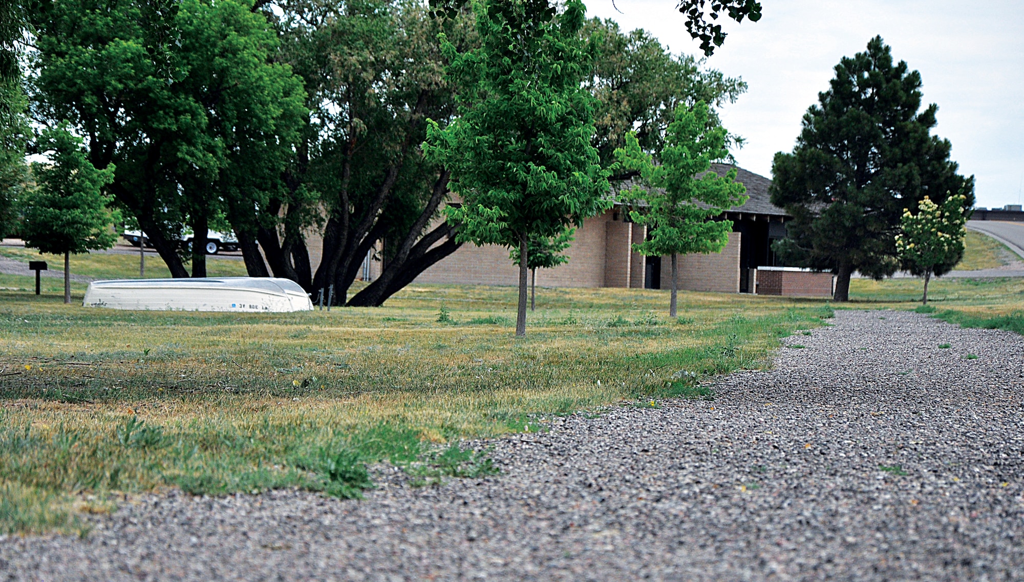 A jogging path lines the South Pearson Lake here and leads runners to the pavilion. Patrons can use the pavilion for their various functions for a small fee. To use the pavilion, contact Outdoor Recreation at 773-2988. (U.S. Air Force photo by Senior Airman Mike Tryon)