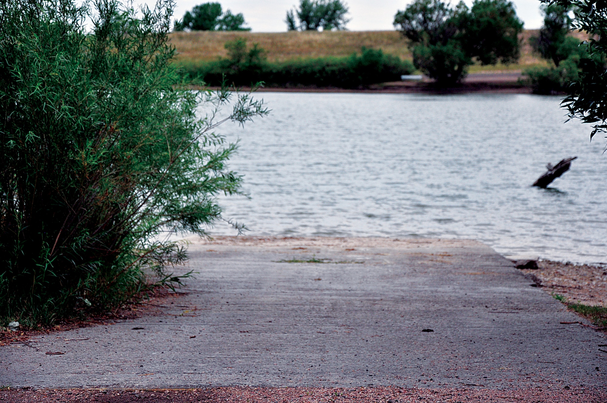 A boat ramp leads north into the South Pearson Lake here. This is one of several boat launches for the lake. (U.S. Air Force photo by Senior Airman Mike Tryon)