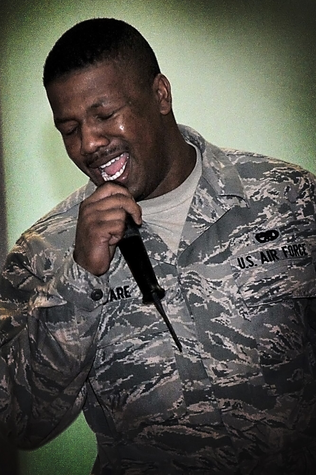 Senior Airman Desmond Ware, 512th Aircraft Maintenance Squadron, participates in a back-to-basics challenge at Dover Air Force Base, Del., July 14, 2013. Some of the basic airmanship competitions in the challenge covered drill movements, aircraft knowledge and general Air Force knowledge, such as chains of command, Air Force song and Airman’s Creed. (U.S. Air Force photo/Senior Airman Joe Yanik)
