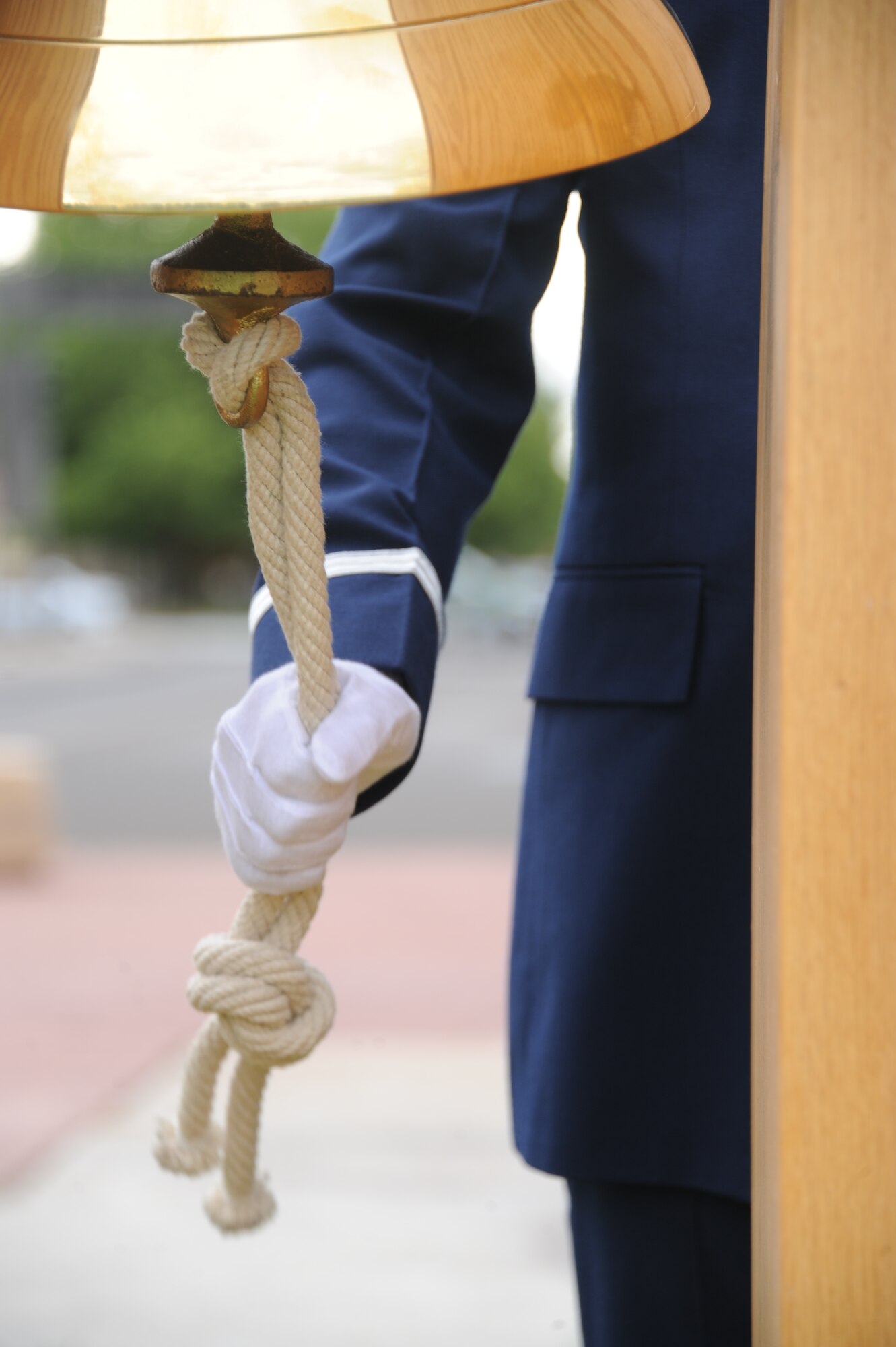 A bell tolled 40 times, honoring each of the fallen Airmen who lost their lives while assigned to the 58th Special Operations Wing since Sept. 11, 2001, during a special remembrance and retreat ceremony July 15 at Hardin Field. (Photo by Todd Berenger) 